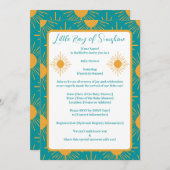Boho Little Ray of Sunshine Turquoise Baby shower Kaart (Voorkant / Achterkant)