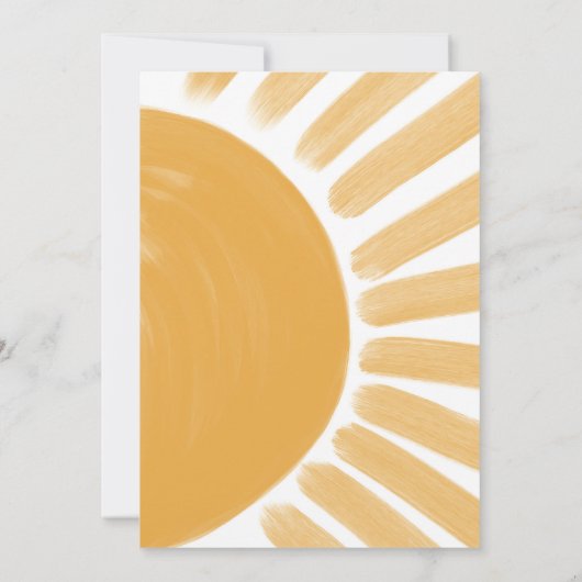 Boho Little Ray Sunshine Yellow Boy Baby shower Kaart (Achterkant)