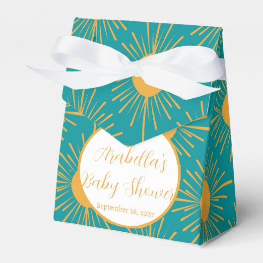 Boho Little Ray van Sun Turquoise Baby shower Bedankdoosjes (Voorkant Zijde)