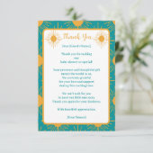 Boho Little Ray van Sun Turquoise Baby shower Bedankkaart (Staand voorkant)