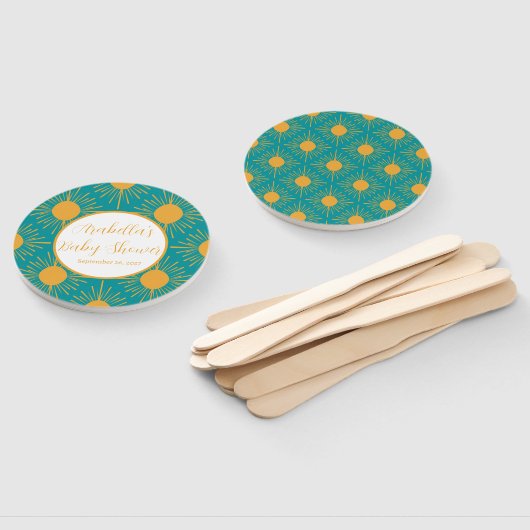 Boho Little Ray van Sun Turquoise Baby shower Handwaaier (Niet-gemonteerd)