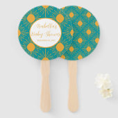 Boho Little Ray van Sun Turquoise Baby shower Handwaaier (Voorkant en achterkant)
