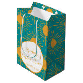 Boho Little Ray van Sun Turquoise Baby shower Medium Cadeauzakje (Voorkant Gekanteld)