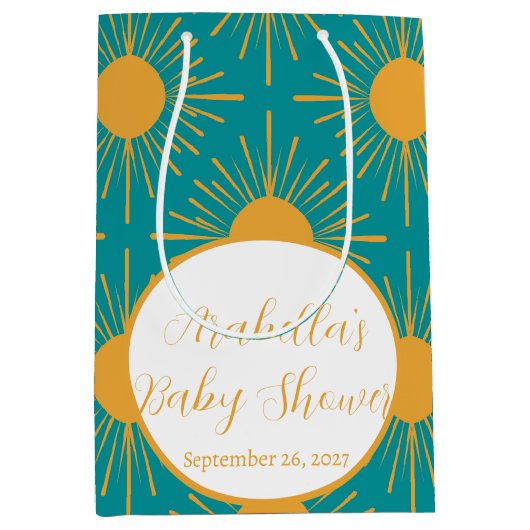 Boho Little Ray van Sun Turquoise Baby shower Medium Cadeauzakje (Voorkant)