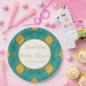 Boho Little Ray van Sun Turquoise Baby shower Papieren Bordje (Feest)