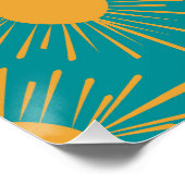 Boho Little Ray van Sun Turquoise Baby shower Perfect Poster (Hoek)