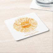 Boho Little Ray van Sunshine Oranje Waterverf Zon Kartonnen Onderzetters (Schuin)