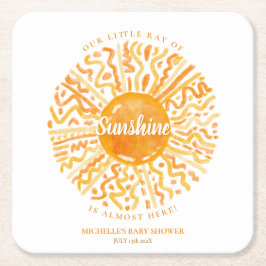 Boho Little Ray van Sunshine Oranje Waterverf Zon Kartonnen Onderzetters