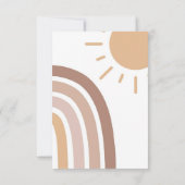 Boho Little Sunshine 1st Birthday Invitation Sun Kaart (Achterkant)