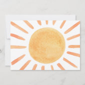 Boho LIttle Sunshine 1st Birthday Invite Sun Kaart (Achterkant)