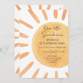Boho LIttle Sunshine 1st Birthday Sun Summer Kaart