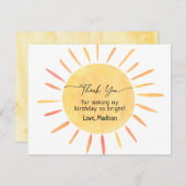 Boho Little Sunshine Birthday Bedankkaart (Voorkant / Achterkant)