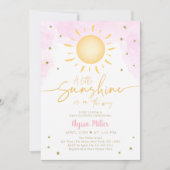 Boho Little Sunshine Roze Goud Baby shower Kaart (Voorkant)