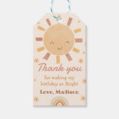 Boho Little Sunshine Verjaardag Dank u Cadeau Labe Cadeaulabel (Voorkant)