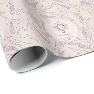 Boho Little Turkey & Feathers Baby Girl Shower Cadeaupapier