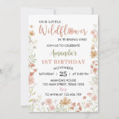 Boho Little Wildflower 1e verjaardag uitnodiging (Voorkant)