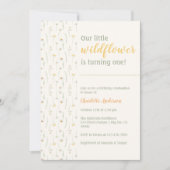 Boho Little Wildflower 1e verjaardagsfeestje Kaart (Voorkant)