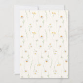 Boho Little Wildflower 1e verjaardagsfeestje Kaart (Achterkant)