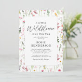 Boho Little Wildflower Baby shower Kaart (Staand voorkant)