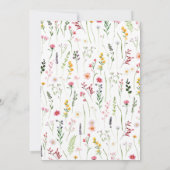 Boho Little Wildflower Baby shower Kaart (Achterkant)