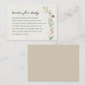 Boho Little Wildflower Boeken voor Baby Informatiekaartje (Voorkant / Achterkant)