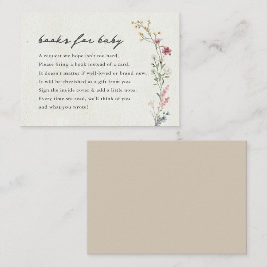 Boho Little Wildflower Boeken voor Baby Informatiekaartje (Voorkant / Achterkant)