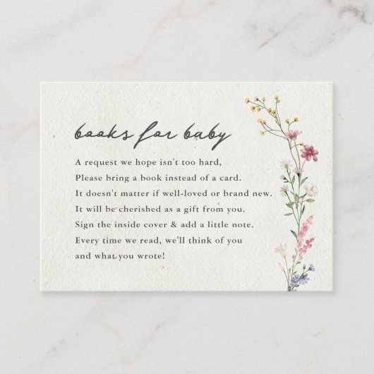 Boho Little Wildflower Boeken voor Baby Informatiekaartje (Voorkant)