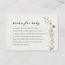 Boho Little Wildflower Boeken voor Baby Informatiekaartje