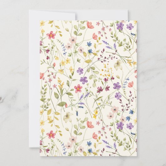 Boho Little Wildflower Chic Script Baby shower Kaart (Achterkant)