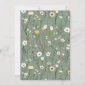 Boho Little Wildflower Meisje Baby shower Uitnodig Kaart (Achterkant)