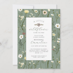 Boho Little Wildflower Meisje Baby shower Uitnodig Kaart