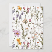 Boho Little Wildflower Meisje Baby shower Uitnodig Kaart (Achterkant)