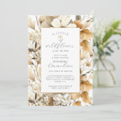 Boho Little Wildflower Meisje Baby shower Uitnodig Kaart (Staand voorkant)