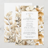 Boho Little Wildflower Meisje Baby shower Uitnodig Kaart (Voorkant / Achterkant)