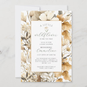 Boho Little Wildflower Meisje Baby shower Uitnodig Kaart