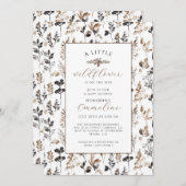 Boho Little Wildflower Meisje Baby shower Uitnodig Kaart (Voorkant / Achterkant)