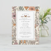 Boho Little Wildflower Meisje Baby shower Uitnodig Kaart (Staand voorkant)