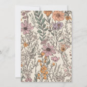 Boho Little Wildflower Meisje Baby shower Uitnodig Kaart (Achterkant)