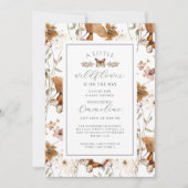 Boho Little Wildflower Meisje Baby shower Uitnodig Kaart (Voorkant)