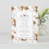 Boho Little Wildflower Meisje Baby shower Uitnodig Kaart (Staand voorkant)