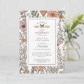 Boho Little Wildflower op de weg meisje Baby showe Kaart (Staand voorkant)