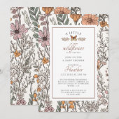 Boho Little Wildflower op de weg meisje Baby showe Kaart (Voorkant / Achterkant)