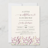 Boho Little Wildflower Paarse Lavendel Baby shower Kaart (Voorkant)