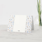 Boho Little Wildflower Pattern Baby shower Bedankkaart (Achterkant)