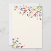 Boho Little Wildflower Script Beige Baby shower Kaart (Achterkant)