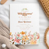 Boho "Little Wildflower" Terracotta Baby shower Kaart