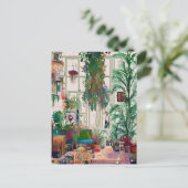 Boho Living Room vol Planten Briefkaart (Staand voorkant)