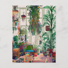 Boho Living Room vol Planten Briefkaart