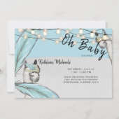 Boho Llama Mama Oh Baby Boy Shower Matte Kaart (Voorkant)