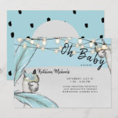 Boho Llama Mama Oh Baby Boy Shower Matte Kaart (Voorkant / Achterkant)